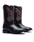 JP Western Boots - Black Nuca Texture Embossed