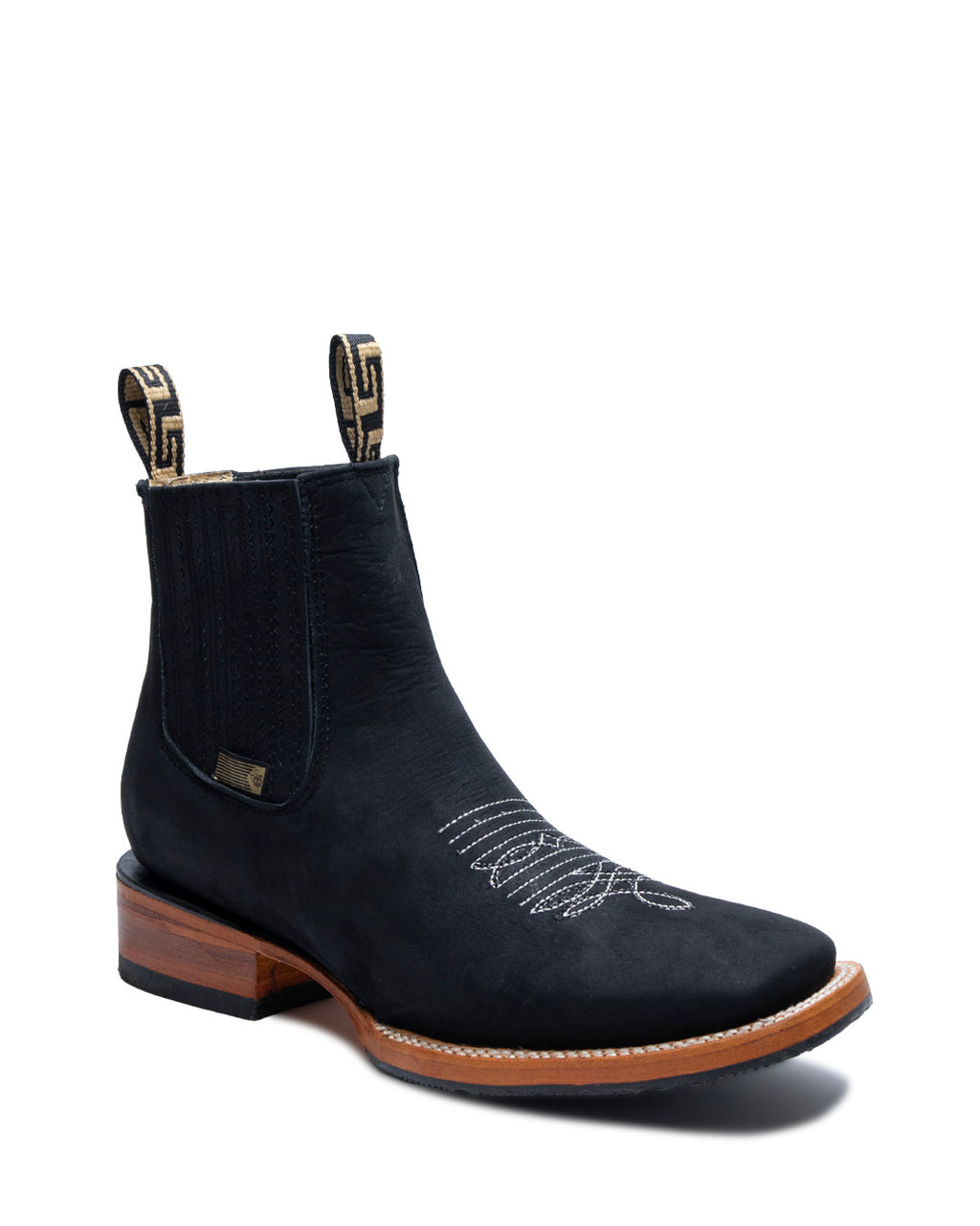 black western dress boots Mens Square Toe Chelsea Cowboy Ankle Leather AZAR MAN Stand out from the crowd with this statement Boulet Men's Zip Western Dress