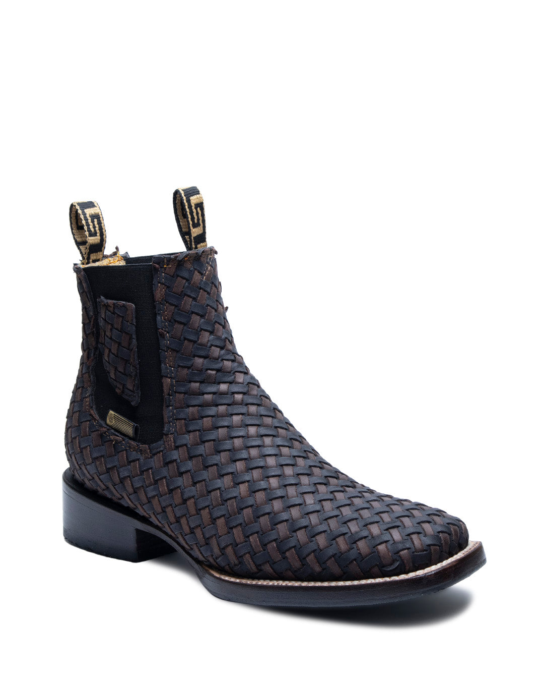 JP Western Dress Boots / Black Brown Petatillo