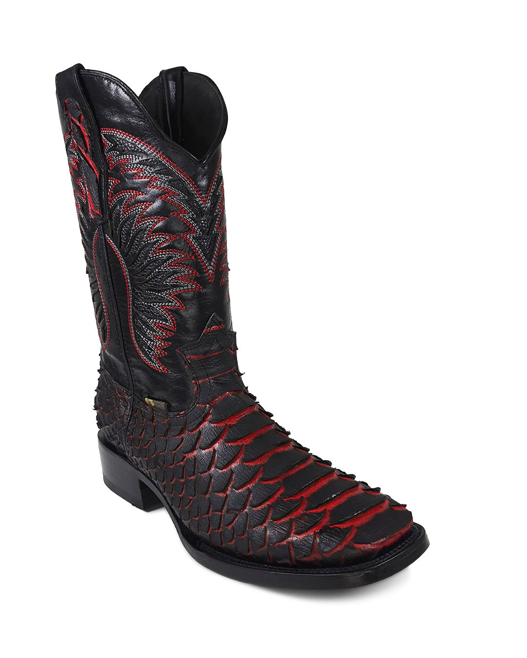 JP Western Boots - Black Red Python