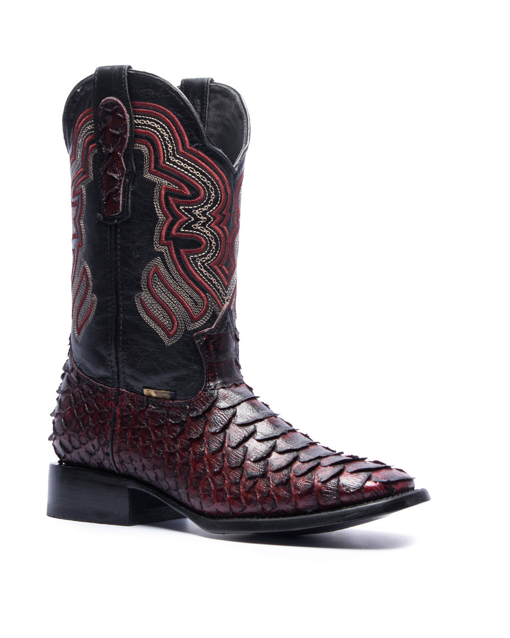 JP Western Boots - Cherry Python Texture Embossed