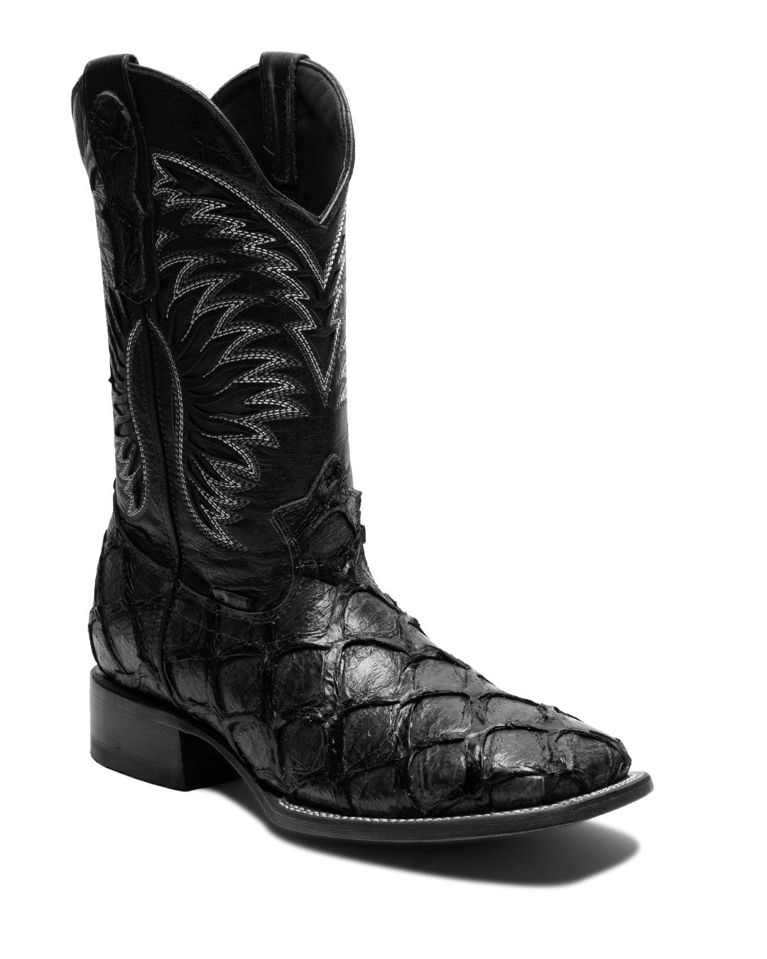JP Western Boots - Black Pirarucu