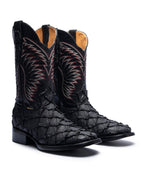 JP Western Boots - Black Praruk Print Embossed
