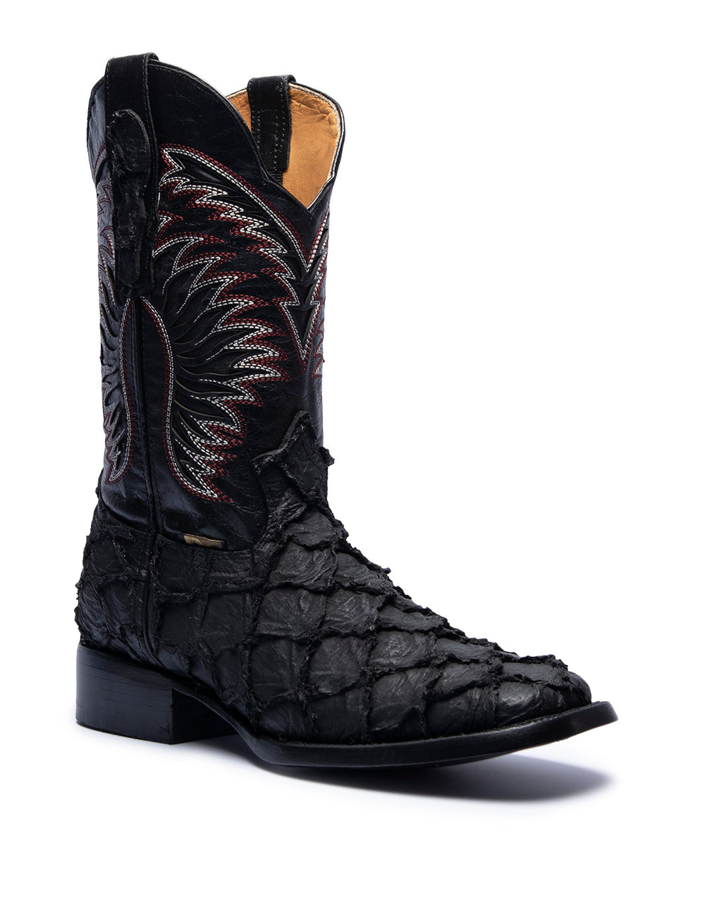 JP Western Boots - Black PlRARUCU Print Embossed