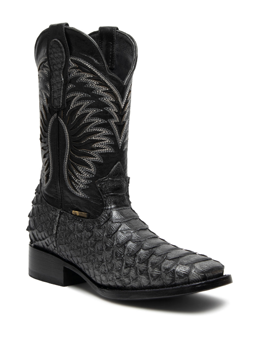 JP Western Boots - Grey Python Embossed