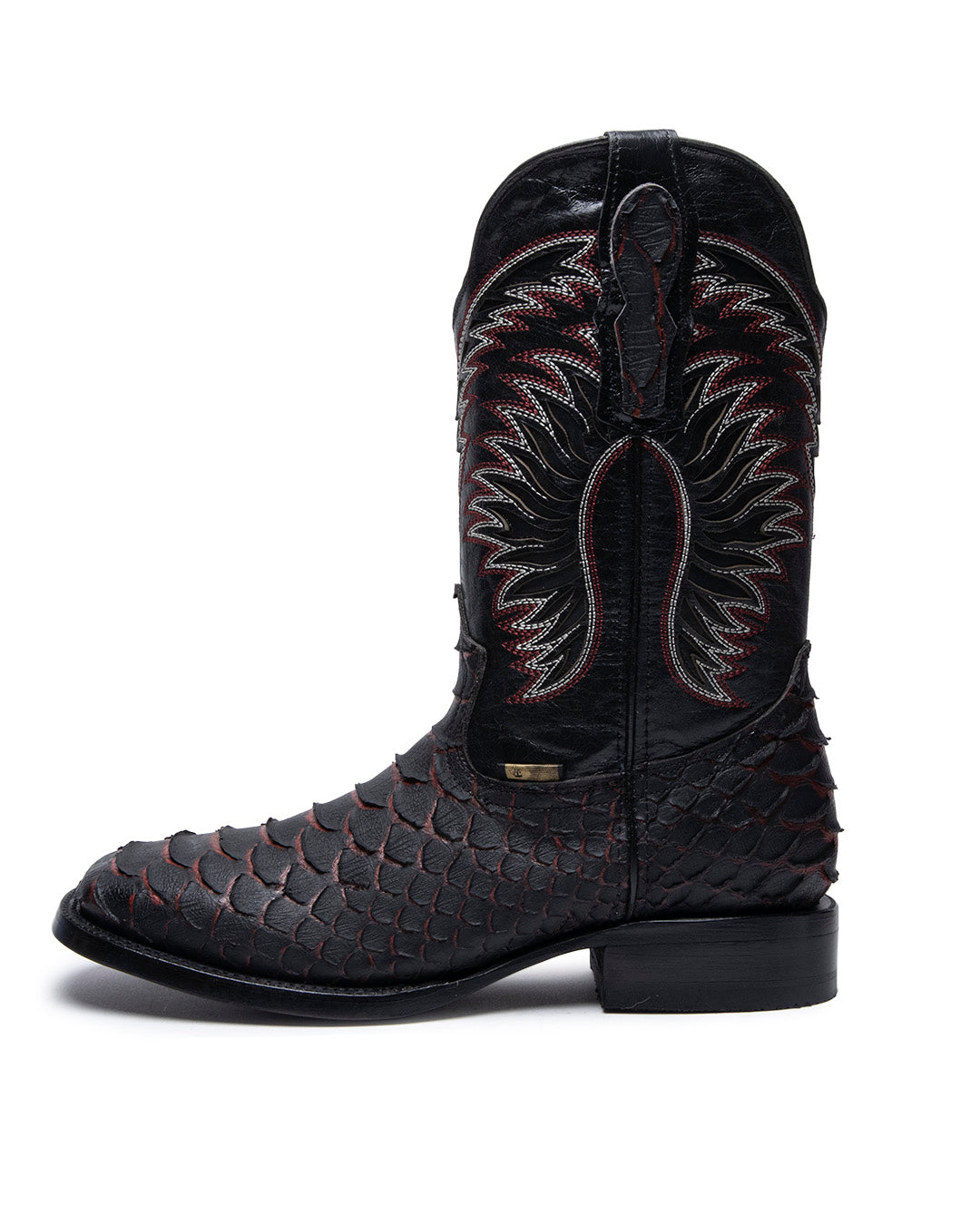 JP Western Boots - Black Red Python