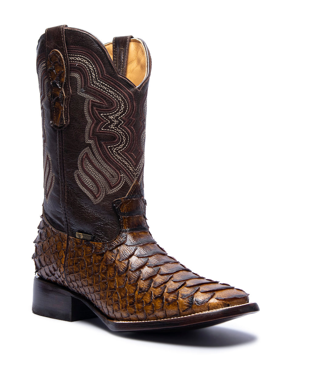 JP Western Boots - Honey Python Texture Embossed